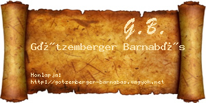 Götzemberger Barnabás névjegykártya