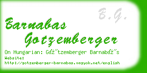 barnabas gotzemberger business card